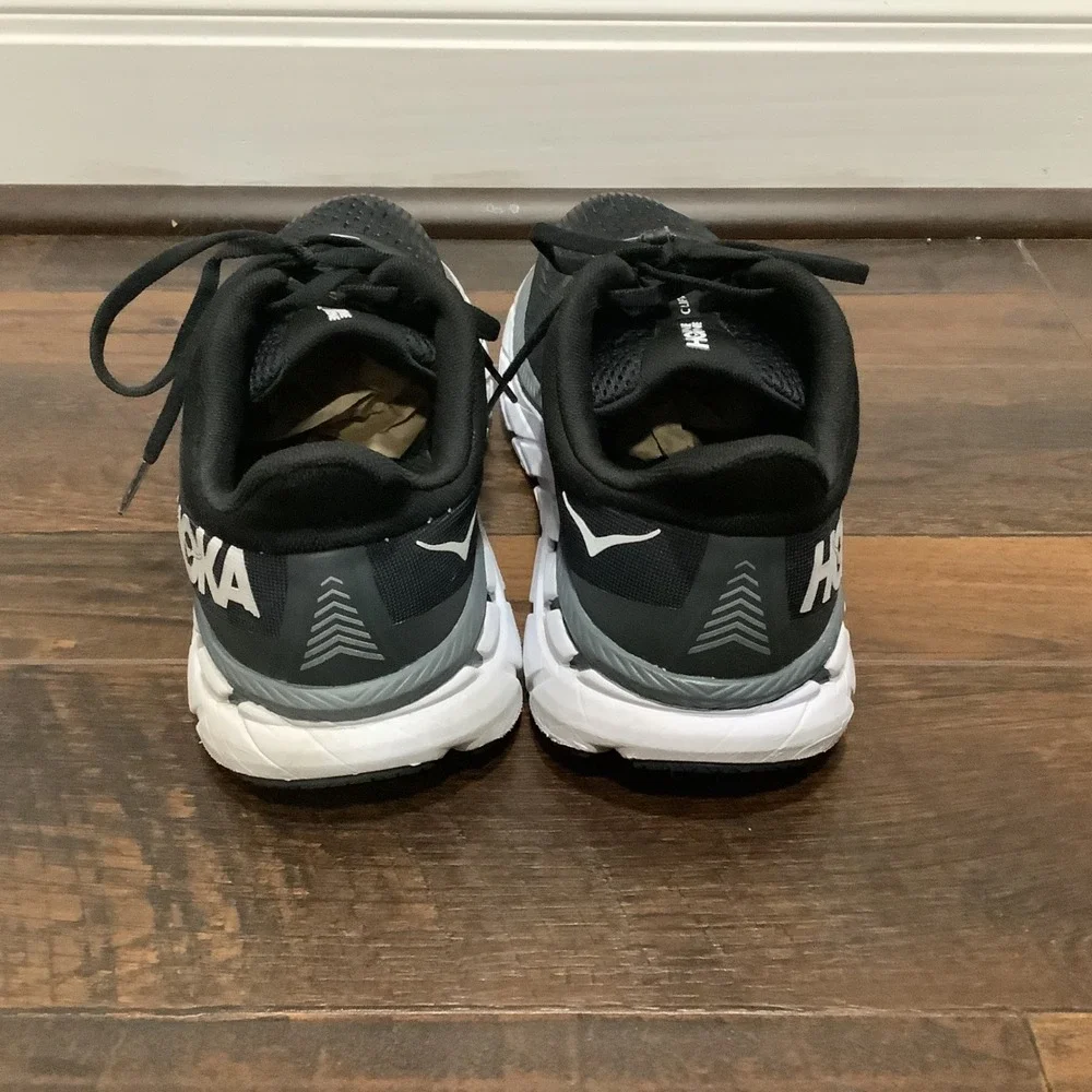 Hoka Clifton 7 Womens Running Shoes Black White Road Sneakers 1110509 BWHT - Picture 3 of 13